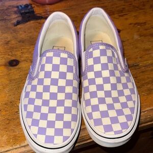 Vans EUC   Light purple checkered